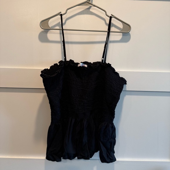 No Boundaries Tops - No Boundaries Black Ruffled Camisole